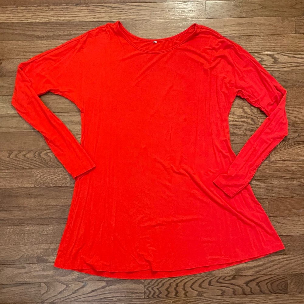 Bright orange pico dress